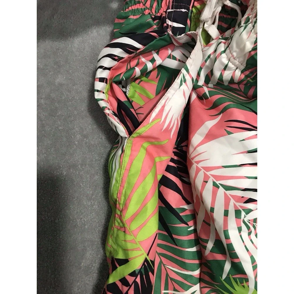 City Streets Board Shorts Mens Extra Large Palm Leaves Surf Swim Beach Trunks XL